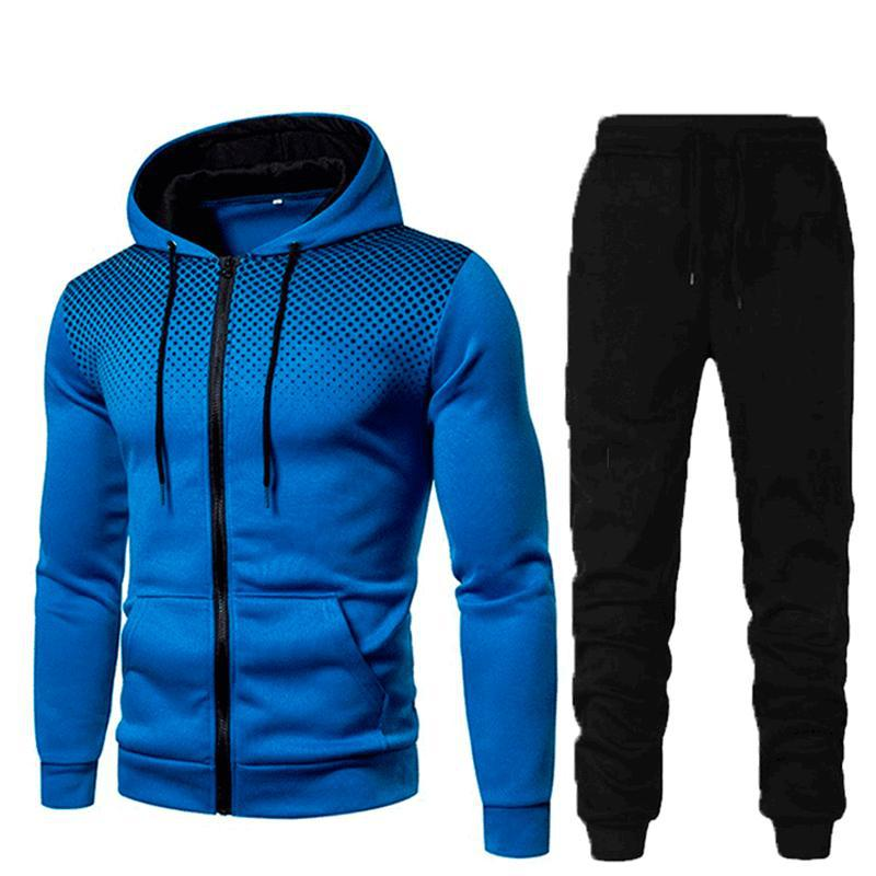 Neie Set fir Hierscht a Wanter Männer, Pulloverhosen, personaliséiert, gefleckt, Reißverschluss, Sport-Fitness-Set, Männermantel-Set_voghion.com