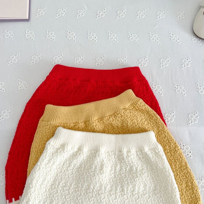 Ropa para niños Ropa para niños Otoño e invierno 2024 Nuevo estilo Niña dulce Lazo Abrigo Falda Cárdigan de punto para niños_voghion.com