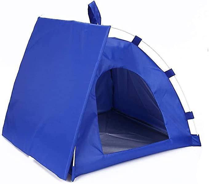 Tenda da campeggio pieghevole e portatile per animali domestici, parasole da esterno, blu, 40x40x35 cm_voghion.com