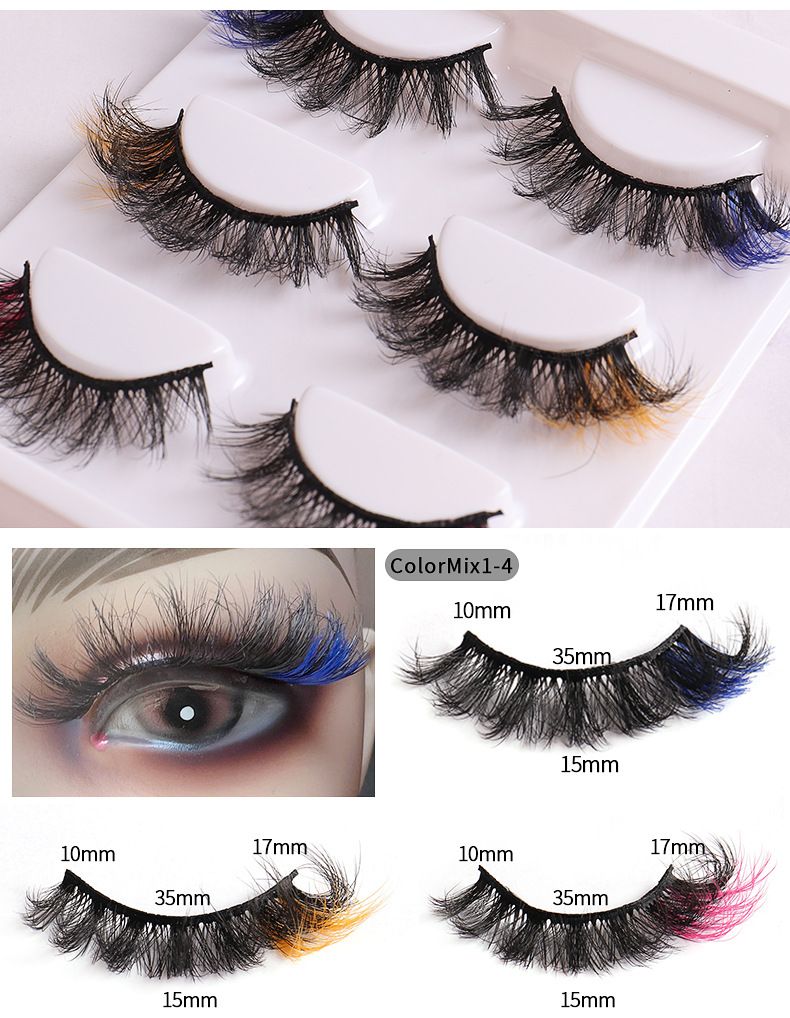 Colorful False Eyelashes 5D Curl Western - Style Natural Look Messy For Stage Makeup Voluminous And Dramatic Lashes_voghion.com