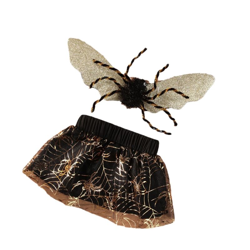 New Halloween Pet Dog Clothes Horror Spider Wings Transformation Skirt Set_voghion.com