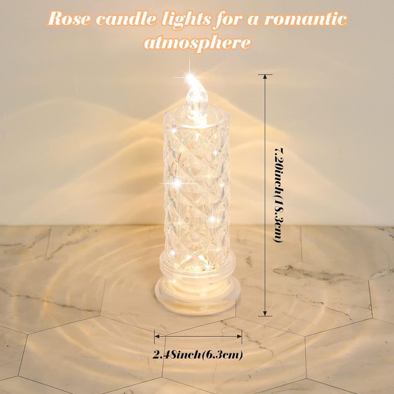 Crystal Candles LED Light Transparent Flameless Battery Power Lantern Night Lamp Wedding Party Birthday Xmas Halloween Decor_voghion.com