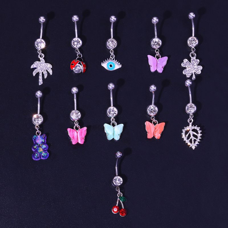 Heiße Mode Anhänger Nagel Sexy Wasser Diamant Perforierte frauen Körper Schmuck Nabel Nagel_voghion.com