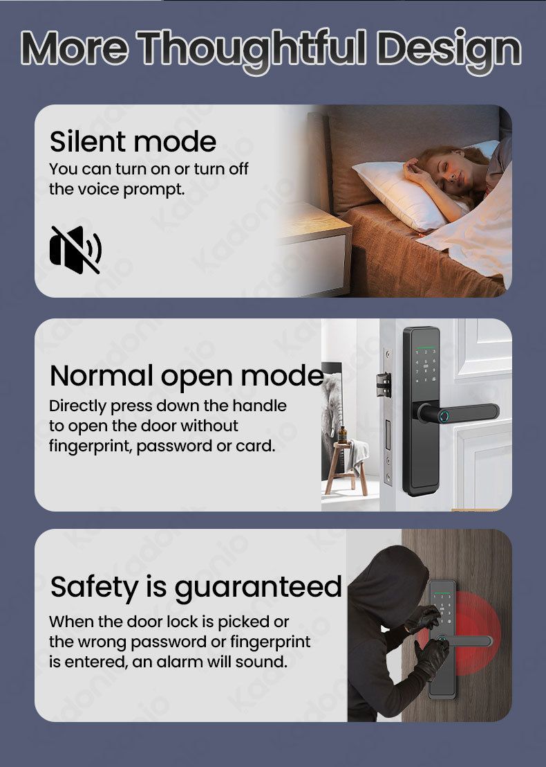 Smart lock graffiti vingerafdruk slot semi-automatische afstandsbediening lange batterij appartement anti-diefstal wachtwoord alles vergrendeld_voghion.com