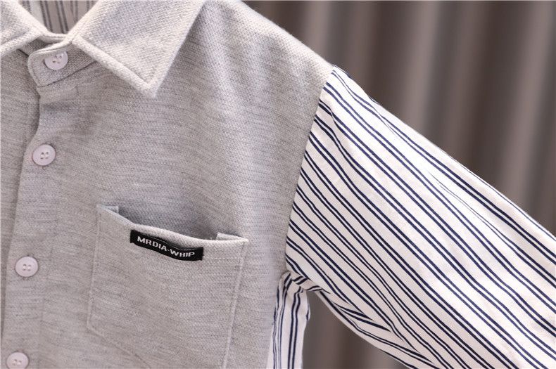 Wuxiaoqi Clothing Spring Autumn 2025 New Children's 0-4 Years Old Boys And Girls Knitted Patchwork Shirt Two-Piece Set_voghion.com