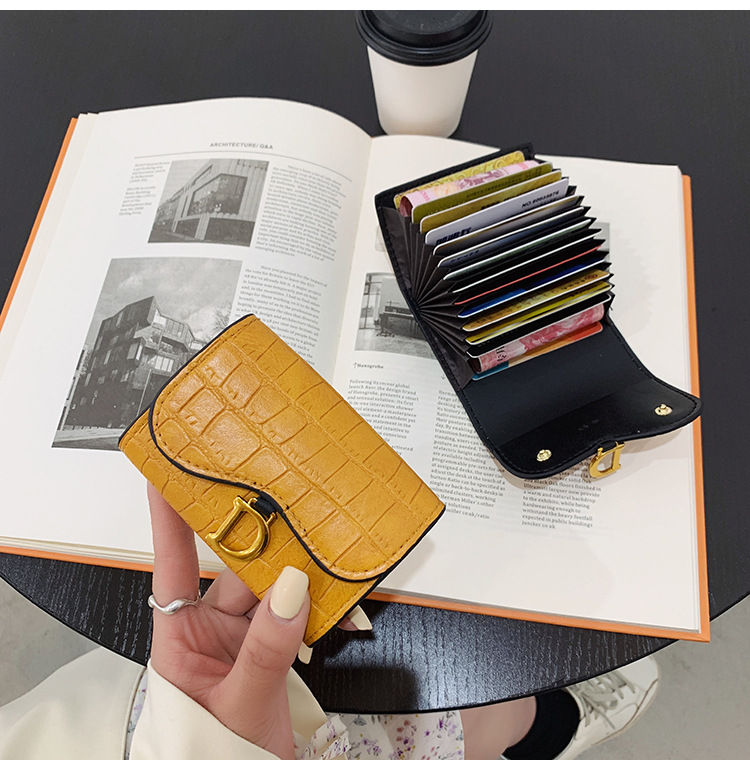 European and American retro women's wallet buckle 2023 new trendy Hong Kong style folding women's soft leather wallet simple ins coin purse_voghion.com