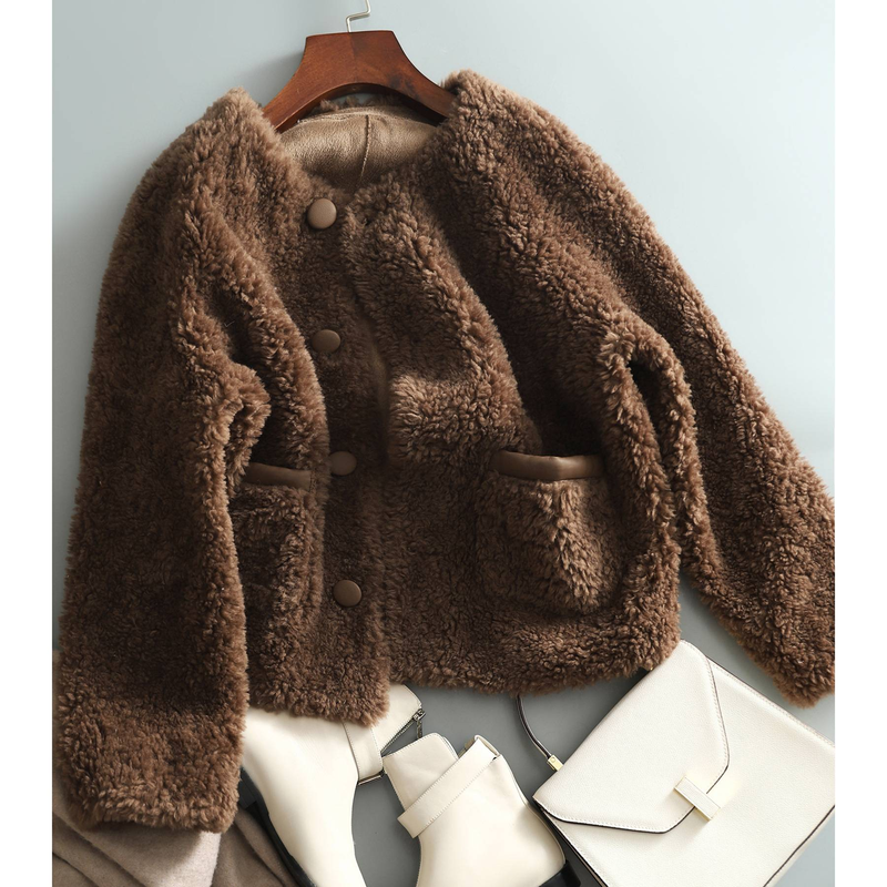 Dameskleding fleece korte jas temperament dame winddichte warme top_voghion.com