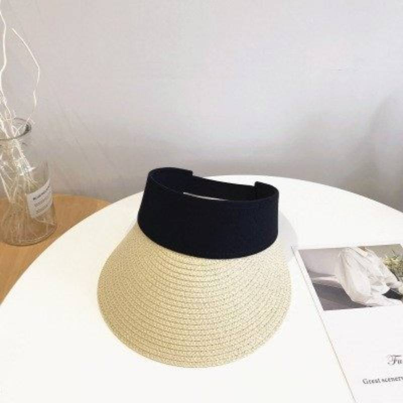 Sombrero de playa plegable y portátil, de ala ancha, enrollable, informal, de paja, para verano, para mujer_voghion.com