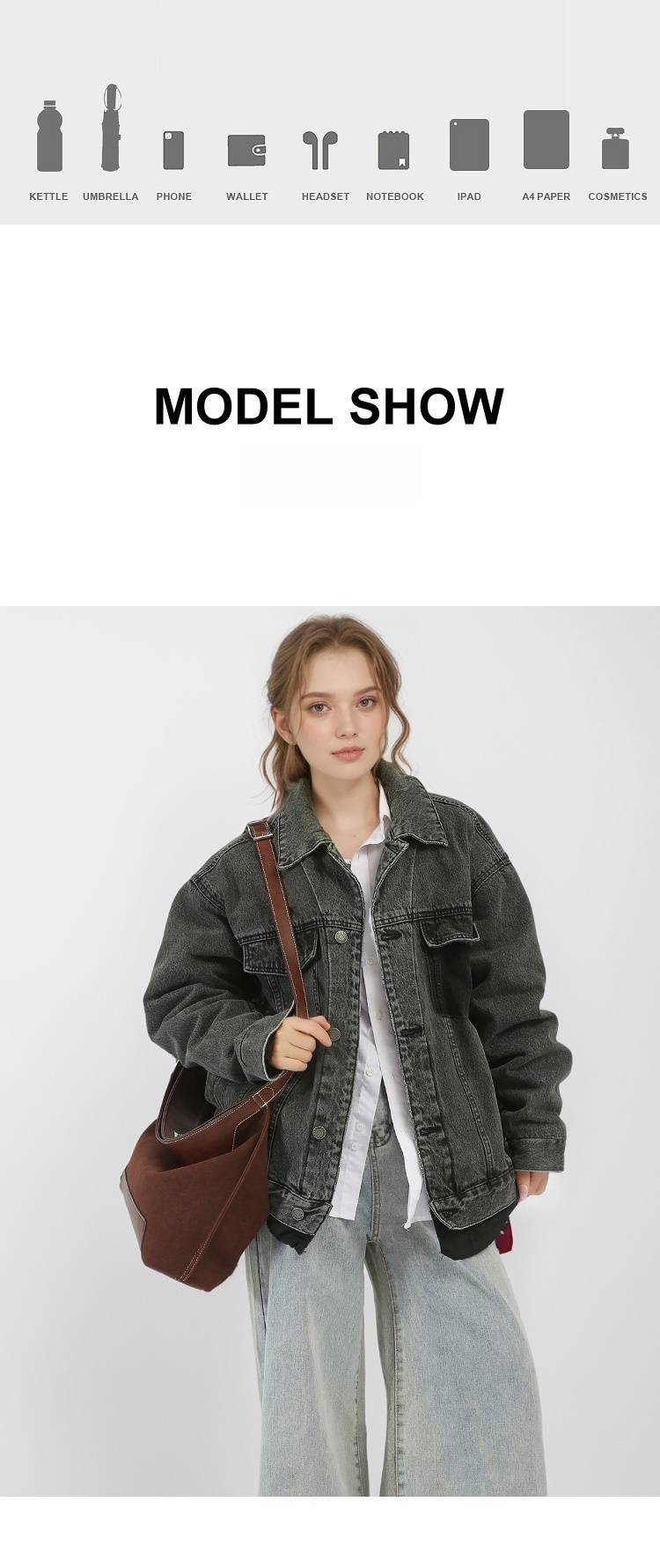 Geantă de umăr la modă din piele de culoare pură, cu același temperament, cu o sută de stele, geantă subraț, cu capacitate mare, tip crossbody_voghion.com