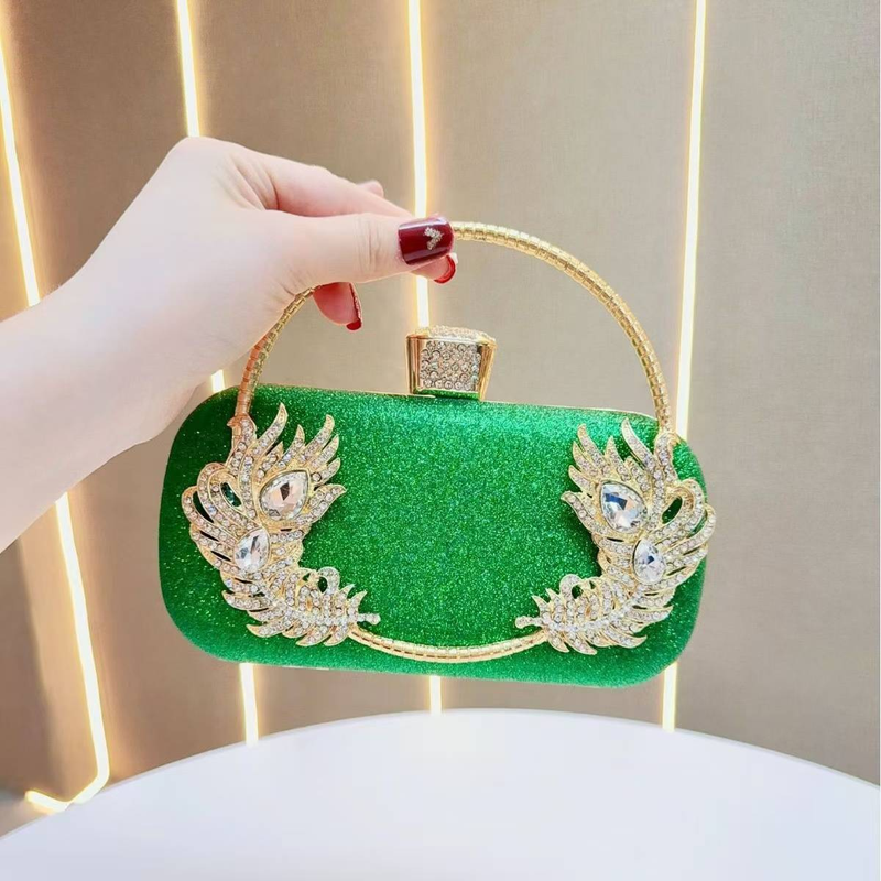 Jauna stila dāmu soma ar rhinestones akmentiņiem, sieviešu vakarkleita, banketu sajūga soma, dimanta formas, rokā turama vakarkleita ar cheongsam plecu soma_voghion.com