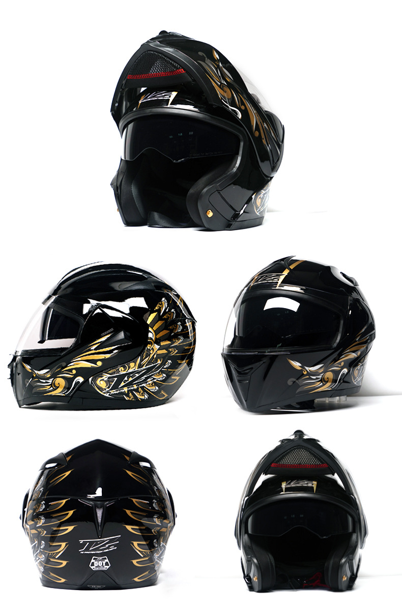 Casco con visera de doble lente DOT para vehículo eléctrico_voghion.com