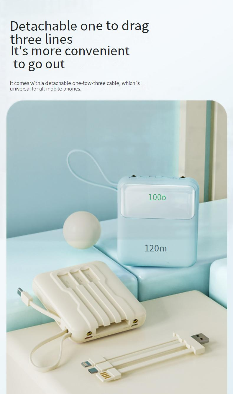 22.5W Super Fast Charging Power Bank 20000mAh With Built-in Cable, Portable External Battery Pack, PD3.0 Quick Charge, LED Display, Travel-Friendly_voghion.com