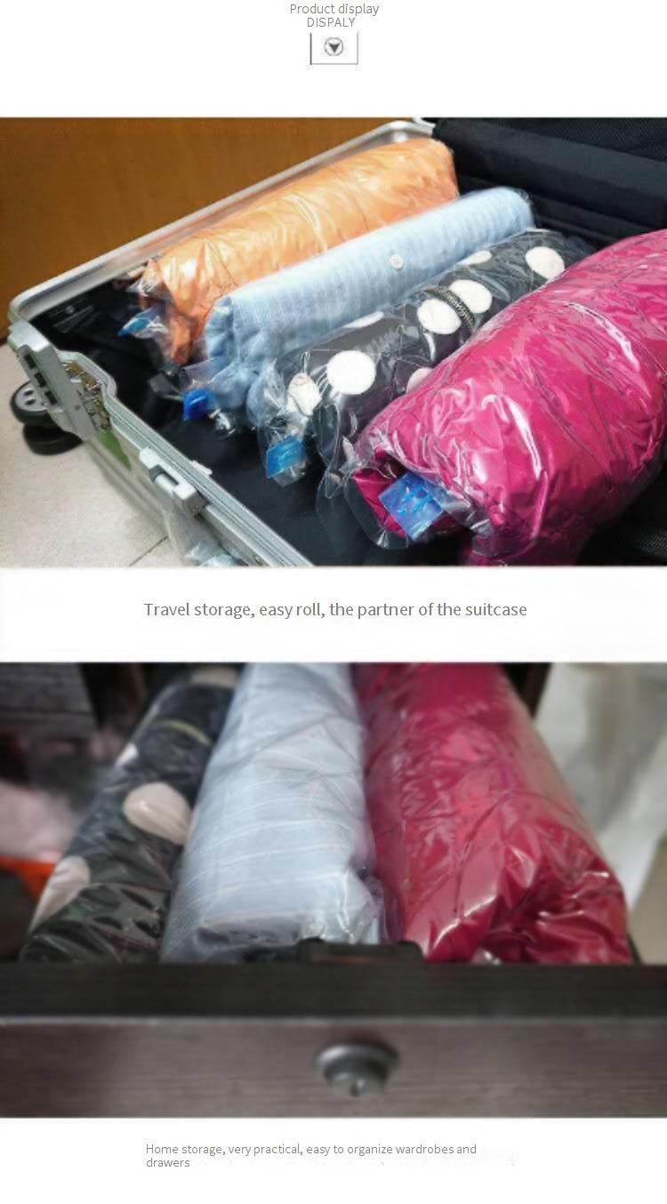 Hand Roll Compression Storage Bags For Clothes, Travel & Home Organization, Space-Saving Vacuum Sealable Bags_voghion.com