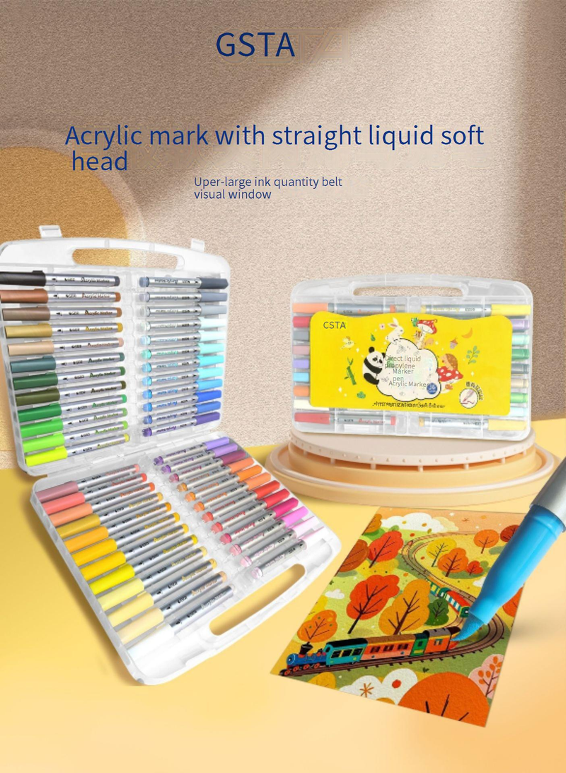 Soft Tip Alcohol-Based Acrylic Markers - 24/36/48/60 Colors, Quick-Dry, Blendable, No Bleed Through For Artists & Students_voghion.com