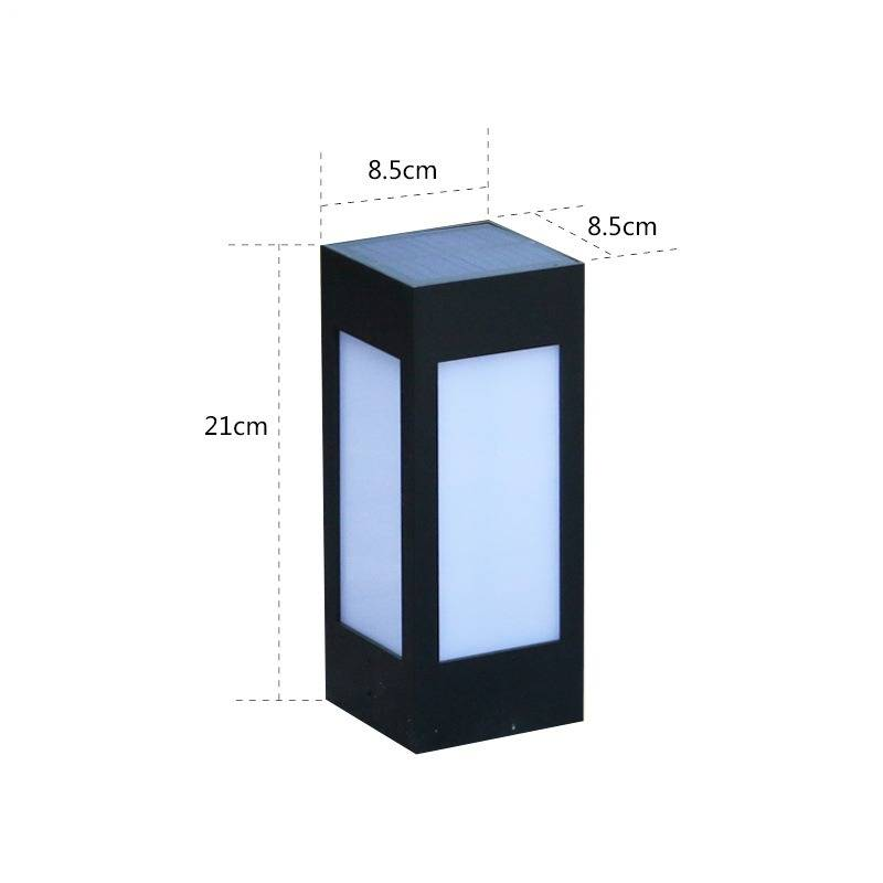 Luci da parete per esterni alimentate a energia solare, luci da giardino, luci a colonna quadrate impermeabili per cortili, ville e vialetti_voghion.com