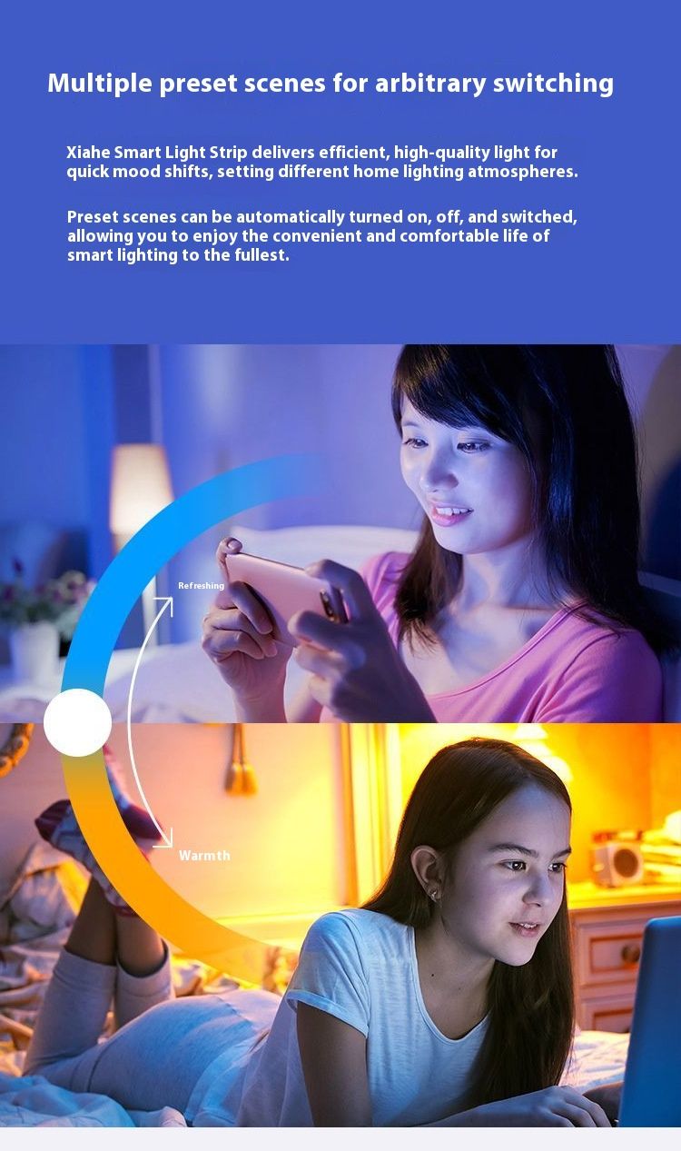 Tira de luces LED RGB Bluetooth USB de 5 V: barra de luz inteligente con cambio de color SMD 5050 para retroiluminación de TV, escritorios de juegos y ambientación._voghion.com