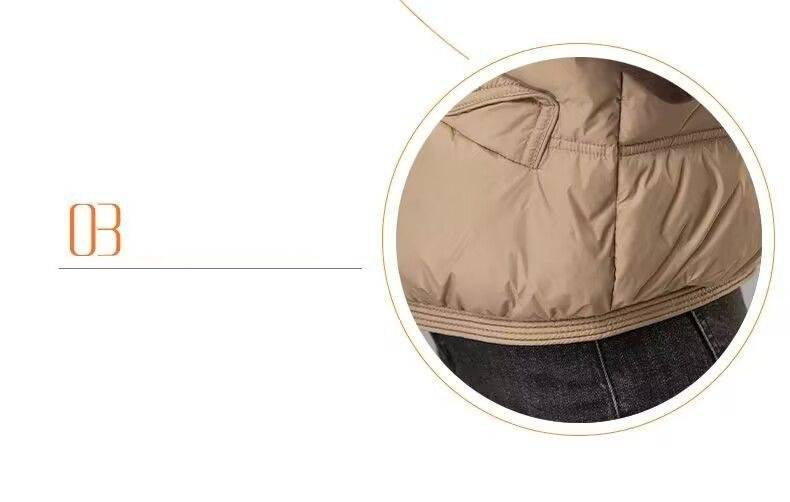 Gilet matelassé d'hiver pour femme avec motif 3D, veste matelassée légère, vêtement d'extérieur décontracté pour temps froid, manteau chaud doublé polaire (kaki, noir)_voghion.com