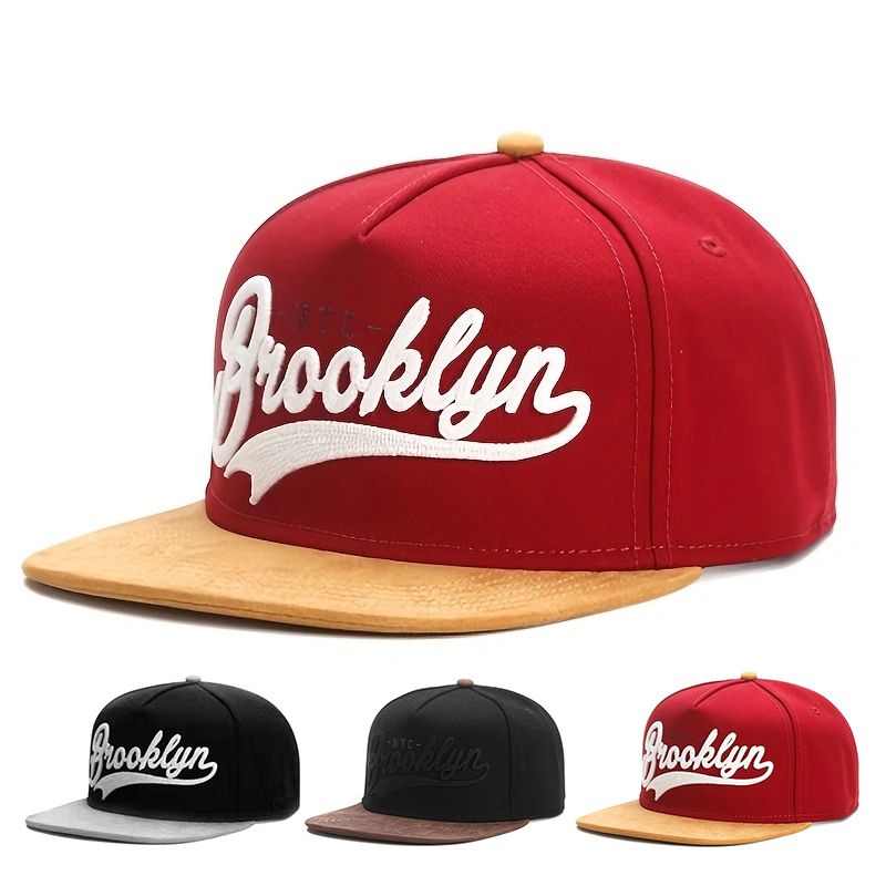 BROOKLYN Embroidery baseball cap Fashion hiphop snapback Men Women universal flat Hat outdoor sports sun Hats Trucker_voghion.com