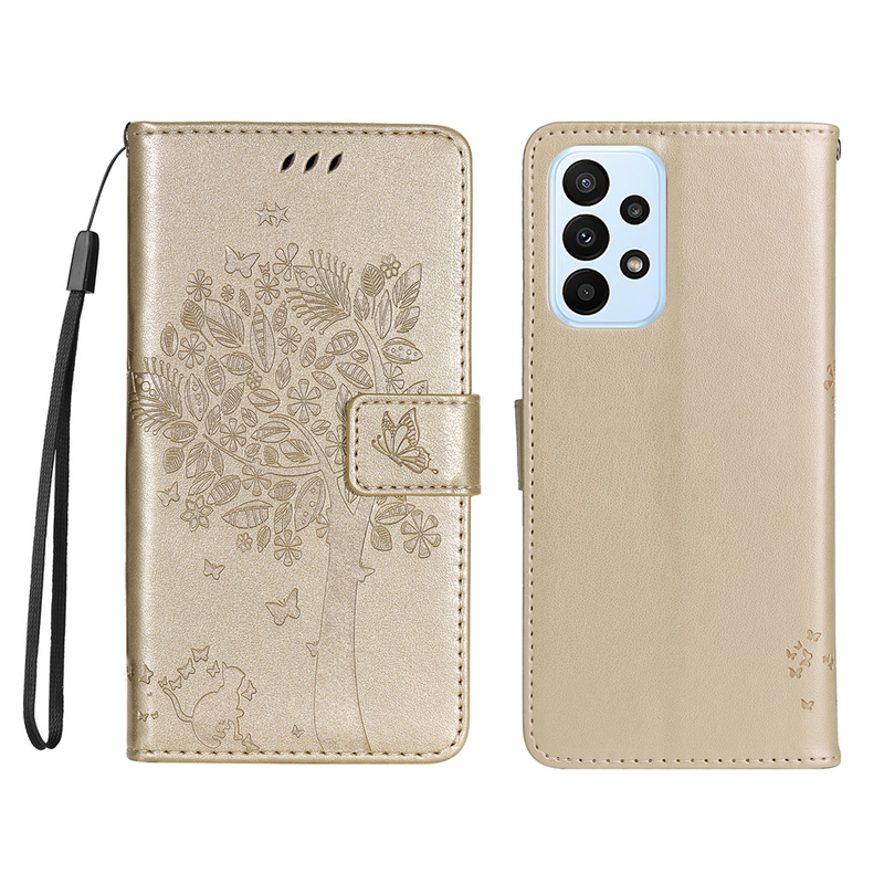 Custodia a libro con motivo a albero di gatti carino per Samsung Galaxy A03 A13 Lite A12 A23 A33 A52 A52S A53 A73 M33 M53 S22 S21 5G_voghion.com