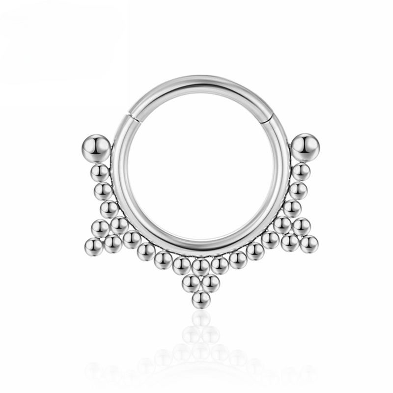 ASTM F136 Titanio fiore Piercing al naso Zircone Trago Orecchini 16g Segmento incernierato Cartilagine Elica Piercing Gioielli per il corpo Labret_voghion.com