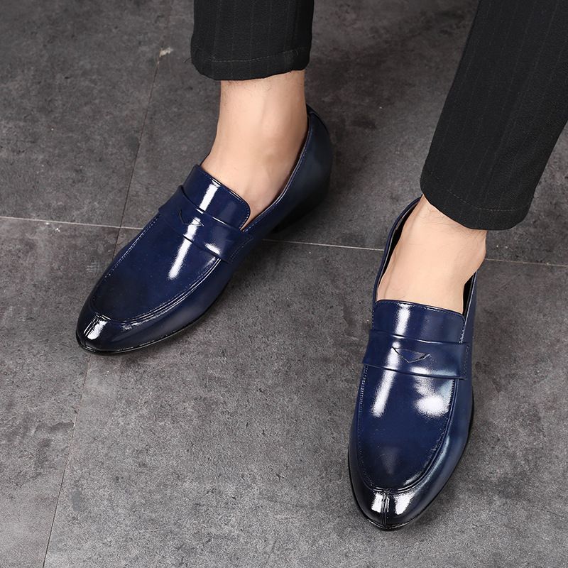 Euro Step Herren Große Größe Leder Koreanischen Stil Slip-On Casual Schuhe_voghion.com
