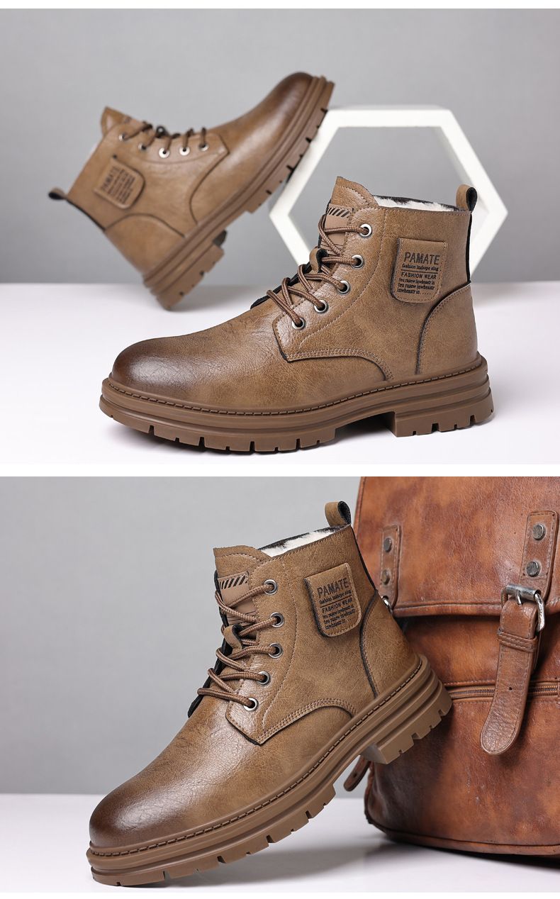 Baumwollschuhe neue Herren Freizeitschuhe plus Samt warme Trend All Match Arbeitsstiefel Herrenschuhe_voghion.com