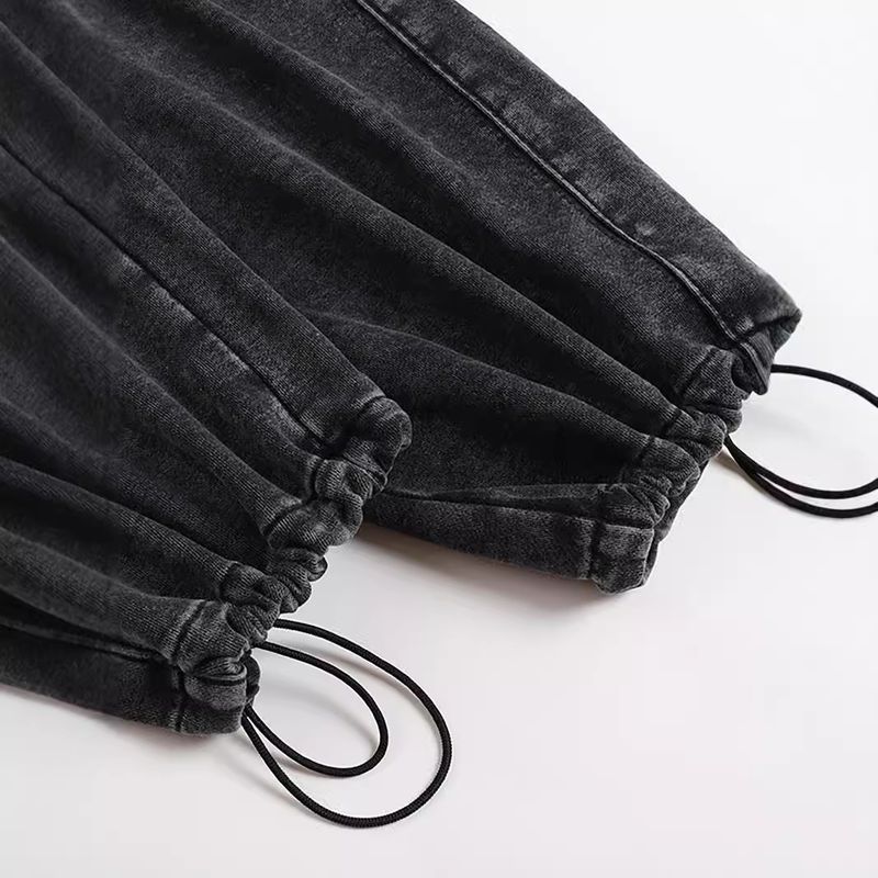 Vintage Washed Herren-Jogginghose im Retro-Stil mit entspannter Passform und elastischen Bündchen, lässige Jogginghose aus Baumwolle für den Alltag_voghion.com