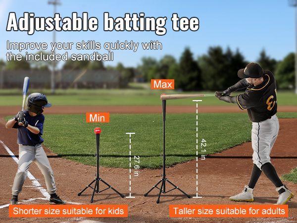 VEVOR 5x5 Ft Baseball Softball Practice Net, Portable Baseball Training Net For Hitting Batting Catching Pitching, Backstop Baseball Equipment With Bow Frame, Carry Bag, Strike Zone, Ball, Batting Tee_voghion.com