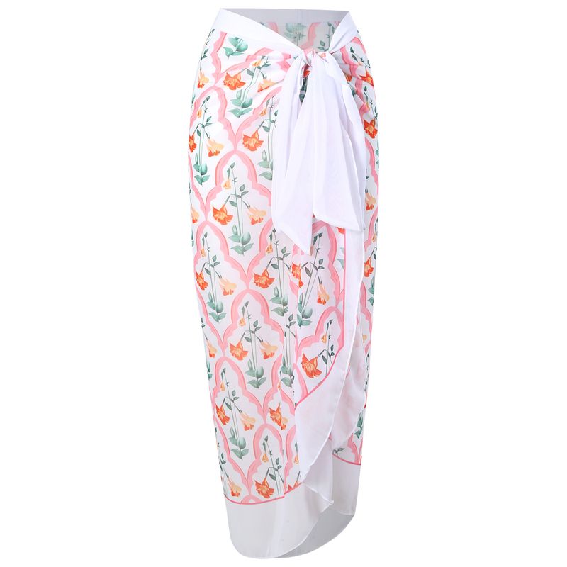 Maillot de bain sexy double face pour femme, ensemble bikini plissé à col licou, jupe longue en mousseline de soie_voghion.com
