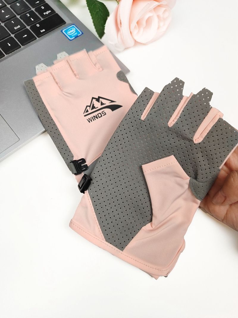 Gants de protection solaire pour femmes, résistants aux UV, bouts des doigts exposés, design fin pour la conduite et le vélo, coton antidérapant,_voghion.com