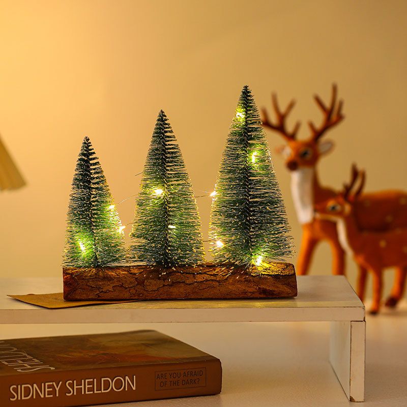New Tabletop Christmas Tree Ornament Mini Christmas Tree With Lights, Luminous Scene, Festive Atmosphere Arrangement_voghion.com