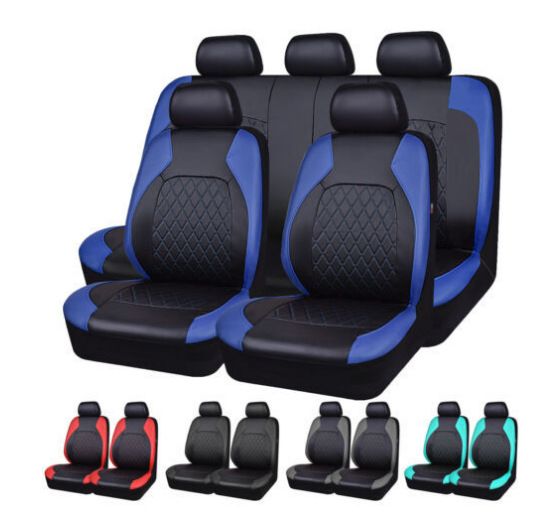 Car seat cover single line quilted bracket leather pu leather_voghion.com