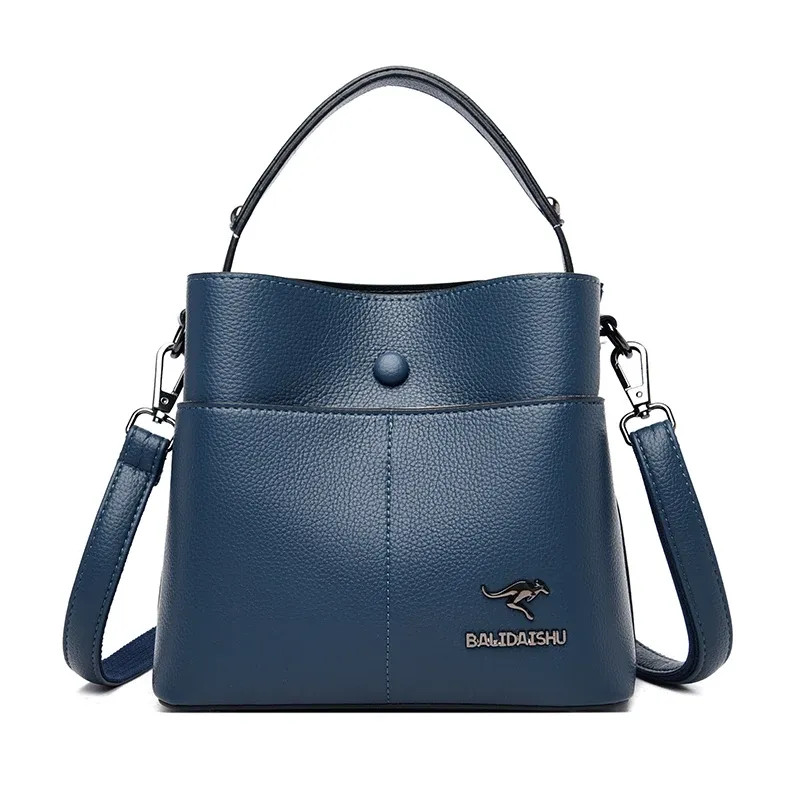 Borsa da donna di marca di fascia alta, tracolla in pelle PU di alta qualità, a forma di secchiello, alla moda, di design_voghion.com