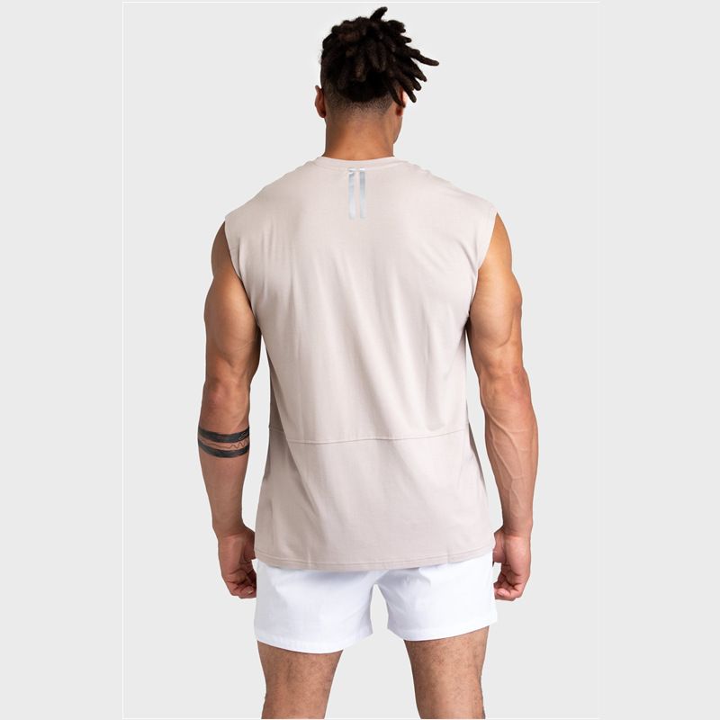 Neu Fitness Sport Weste Herren Sommer Casual Running Training Lose Plus Größe Baumwolle Rundhals Unterhemd_voghion.com
