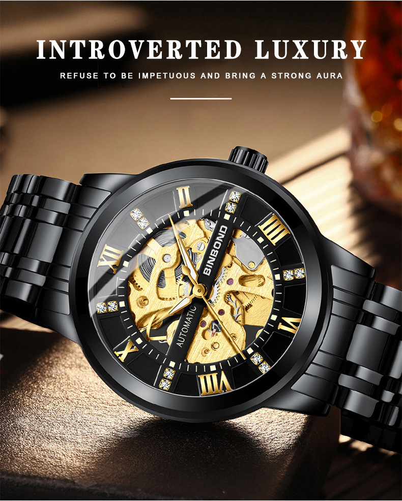 Armbanduhr Herren Automatische Mechanische Uhr Hohl Im Dunkeln Leuchtend Wasserdicht Studenten Einfache Mode Trend Herrenuhr_voghion.com