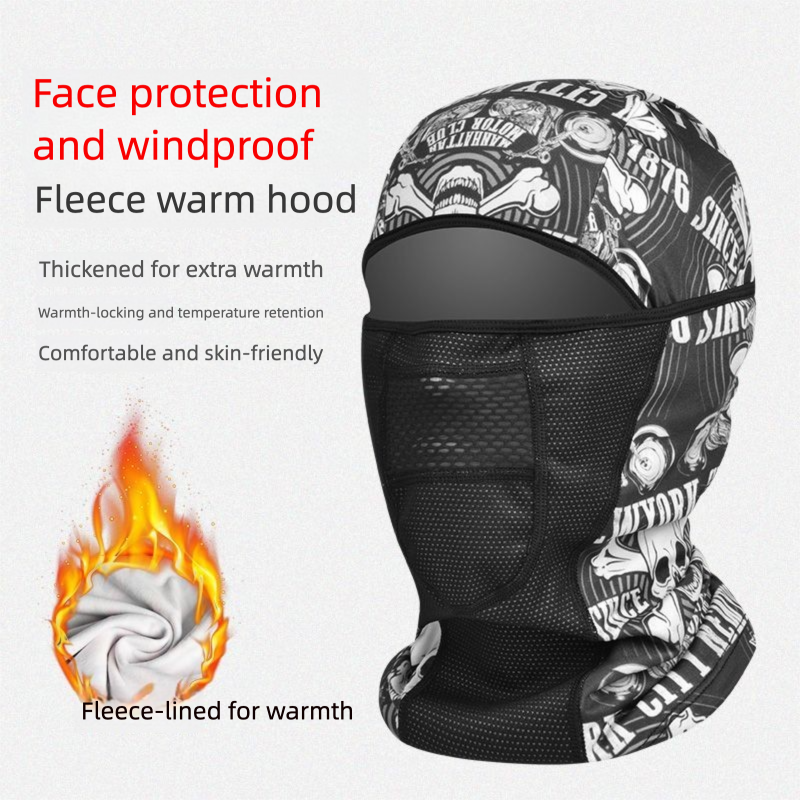 Gorro térmico unisex para ciclismo de otoño e invierno, pasamontañas, calentador de cuello, cortavientos, forro interior a prueba de frío_voghion.com