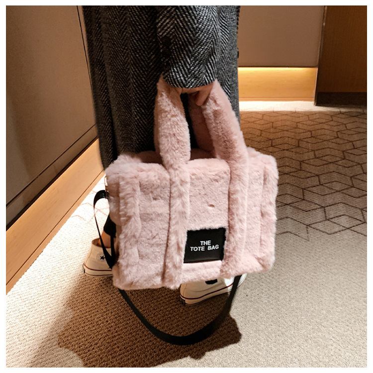 Nuova borsa in finta pelliccia di coniglio autunno e inverno, borsa tote di grande capacità, borsa a tracolla coreana, borsa in peluche_voghion.com