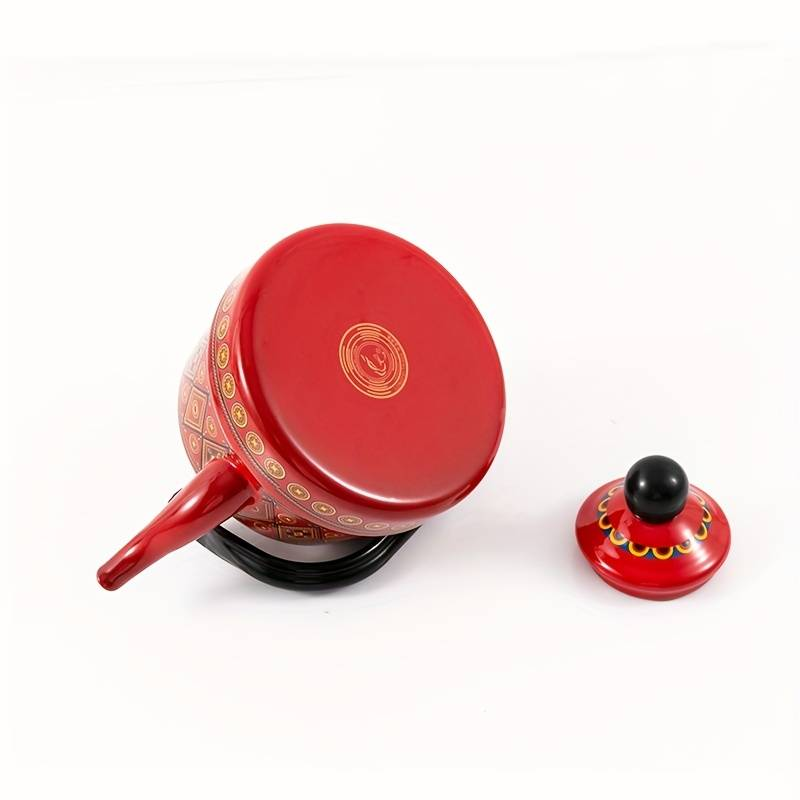 Enamel 1.1L teapot Enamel pot Enamel pot kettle suitable for induction cooker and open fire_voghion.com