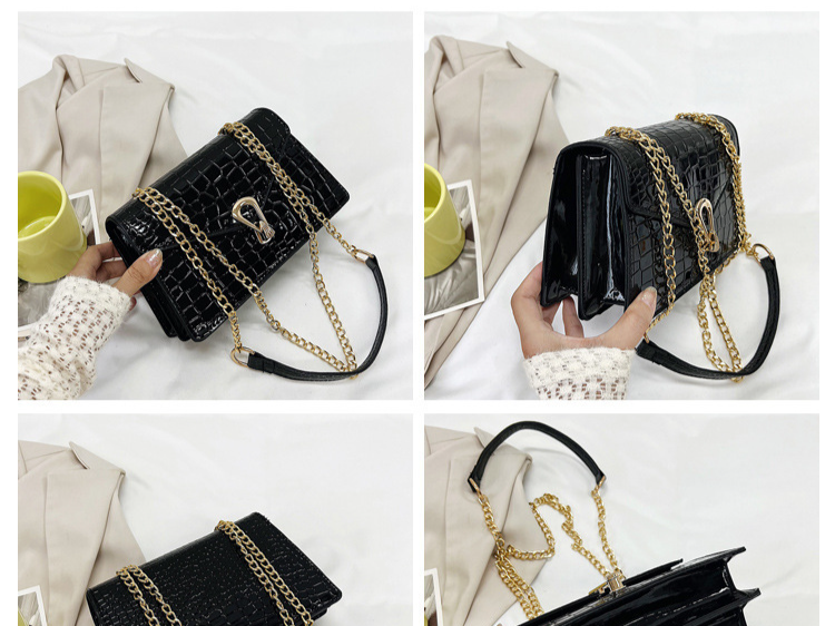 Genți de damă, trandafir roșu, cu lanț de crocodil, geantă de damă de primăvară, stil nou tendință, cu un singur umăr, geantă de damă, geantă pătrată mică_voghion.com