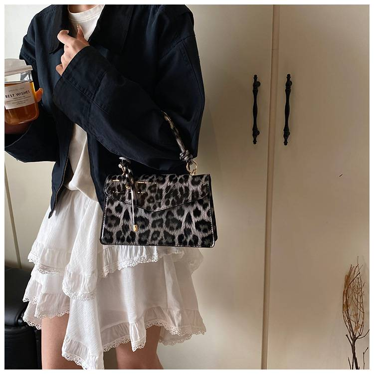 Fashion Handbag Bag Women's New Leopard-print Niche Design One-shoulder Messenger Bag Foreign Commuting Small Square Bag_voghion.com