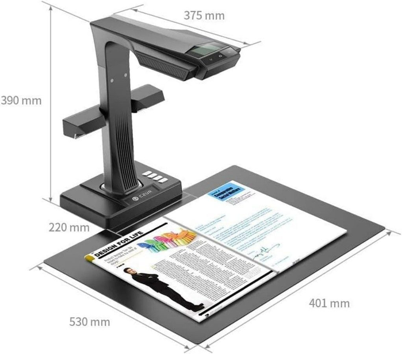 ET18 Pro Professioneller Buchscanner mit LED-Fülllicht, 18-Megapixel-Buchscanner, für Windows und MacOS mit Laser-Flattening-Technologie_voghion.com