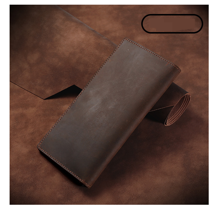 Men’s Bags Multifunctional Trifold Wallet Men's Genuine Leather Retro Clutch Bag Popular Large Capacity Crazy Horse Leather Long Wallet_voghion.com
