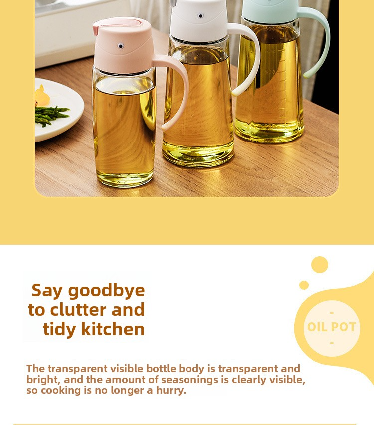 Automatic Glass Oil Dispenser - Bird-Shaped Kitchen Oil Bottle With Leakproof Lid (No-Drip Design Multi-Purpose For Vinegar & Seasonings)_voghion.com