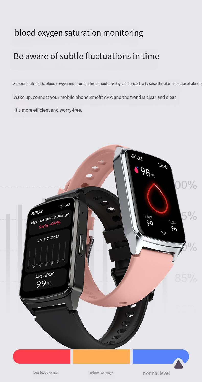 Inteligentne zegarki Baiyimei P121 1,57-calowy inteligentny zegarek z pomiarem tętna, monitorowaniem poziomu tlenu we krwi, sportowym zegarkiem Bluetooth i funkcją połączeń telefonicznych_voghion.com