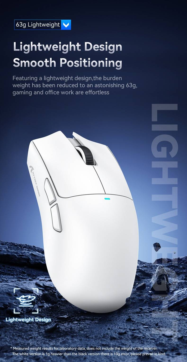 Attack Shark X11 Tri-mode Bluetooth Wireless Gaming Mouse With With Magnetic Charging Dock Lightweight Anti Slip Mouse PixArt PAW3311 Sensor 22K DPI_voghion.com