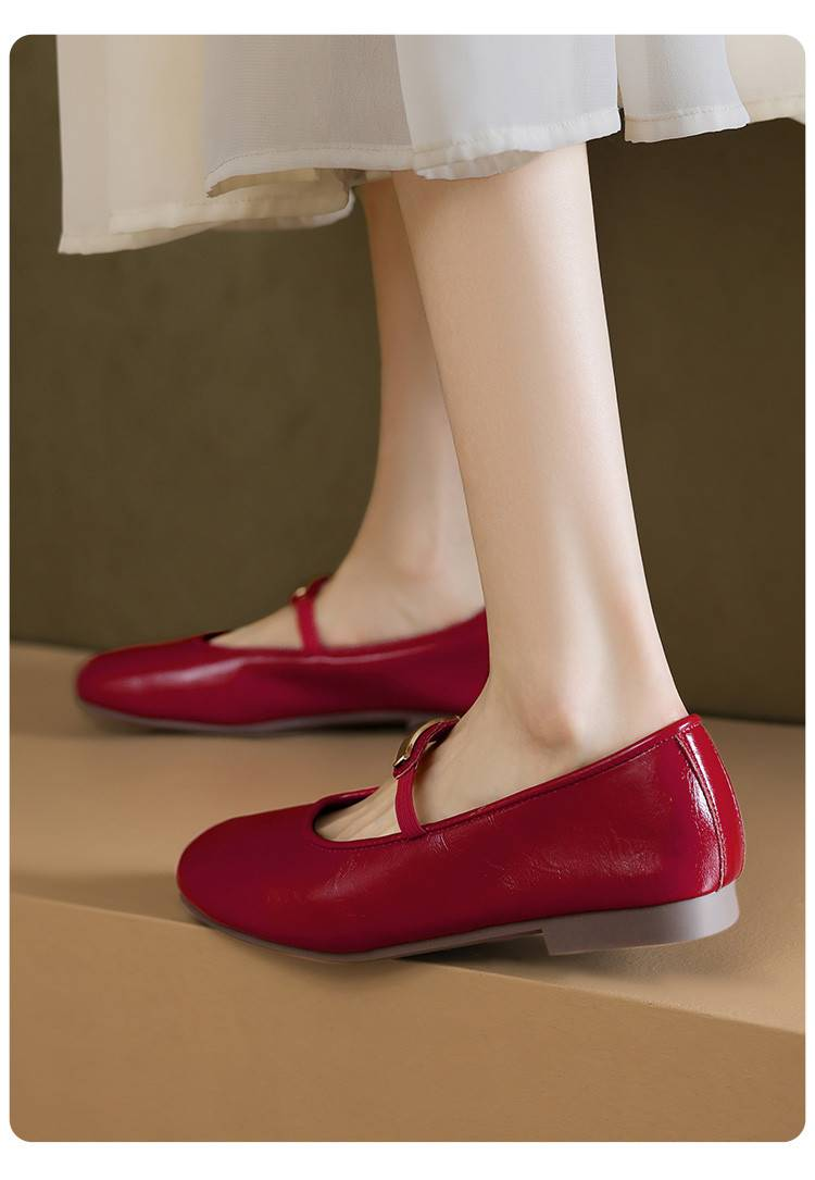 【Soft Sole And Soft Upper】Cameido Comfortable Flat Ankle Strap Shallow Single Shoes For Women, Autumn Round Toe Mary Jane Shoes_voghion.com