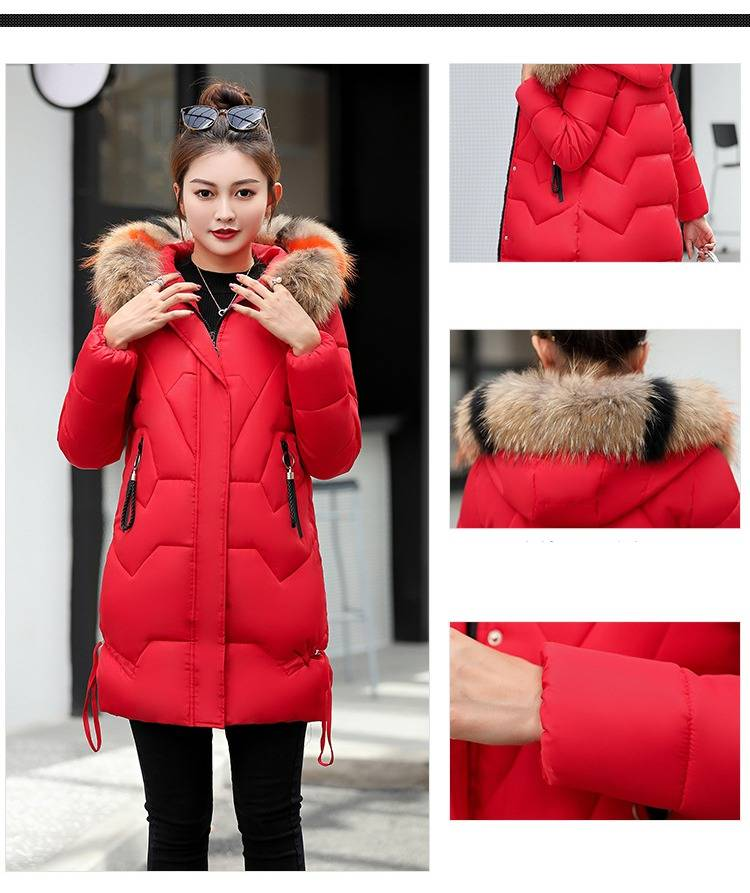 Langer, wattierter Damen-Wintermantel mit Kunstpelzkapuze – Schmal geschnittene Steppjacke für Damen, auch in großen Größen erhältlich_voghion.com