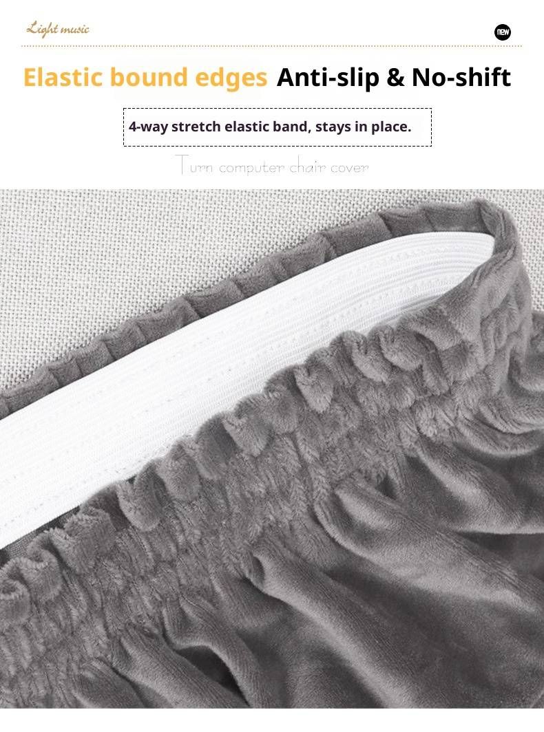 Housse de chaise extensible en polyester de qualité supérieure imitation fourrure de renard – Style minimaliste moderne, couverture intégrale, antidérapante, convient aux fauteuils à oreilles et aux fauteuils avec accoudoirs_voghion.com
