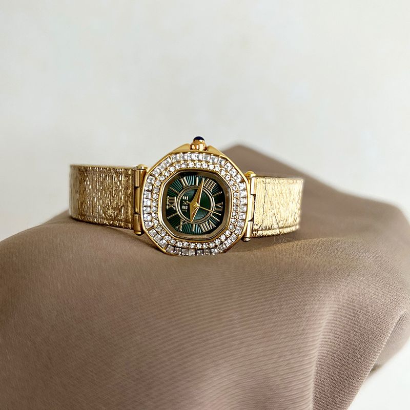 Orologio da polso IEKE Fashion in oro verde con diamanti, stile vintage_voghion.com