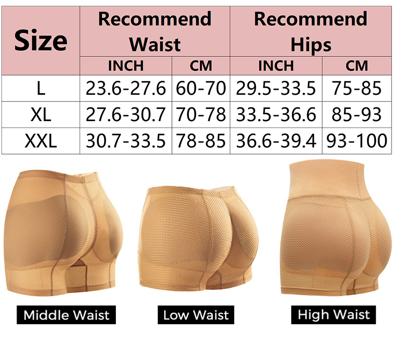 Rehausseur de hanche et de fesses, coussin de hanches, culotte rembourrée, culotte de contrôle, rehausseur de fesses, maille Lit s ock_voghion.com